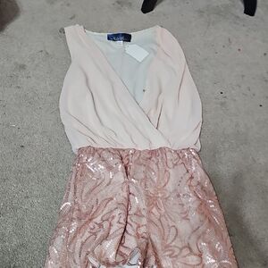 Blue Rain Pink Sequin Jumpsuit